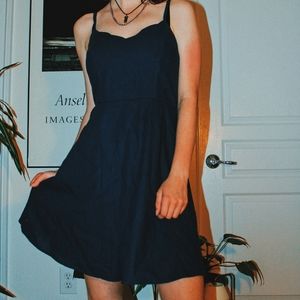 navy blue skater dress